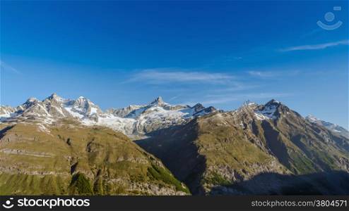 Mountain Landscape with Blue Sky at Matterhorn, Switzerland