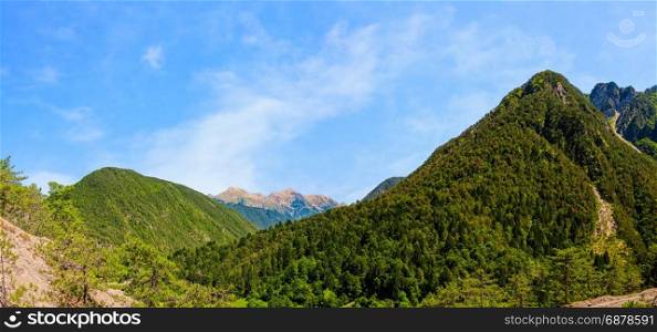 Mountain landscape with forest. Italian Alps