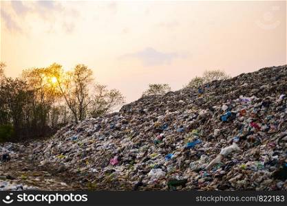 Mountain large garbage pile and pollution,Pile of stink and toxic residue,These garbage come from urban and industrial areas can not get rid of, Consumer society Cause massive waste