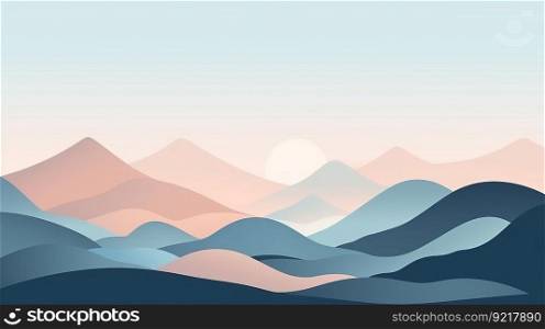 Mountain minimalist background. Illustration Generative AI