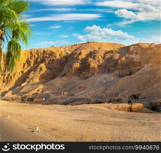 Mountain near the temple of Hatshepsut in Egypt. Mountain in Egypt