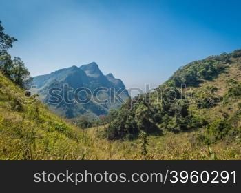 Mountain of Doi Luang Chiang Dao natural park Landscape, Chiang Mai, Thailand.
