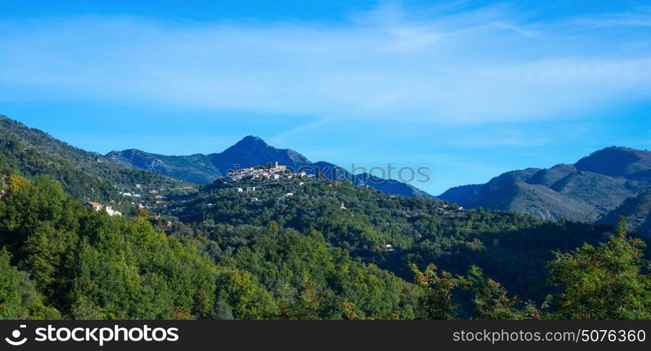 Mountain old village Coaraze, Provence Alpes Cote d'Azur, France.