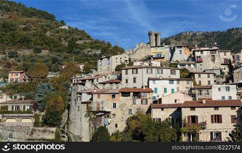 Mountain old village Luseram, Provence Alpes Cote d&rsquo;Azur, France.