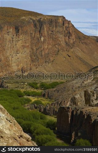 Mountain on a landscape, Pinturas River, Patagonia, Argentina