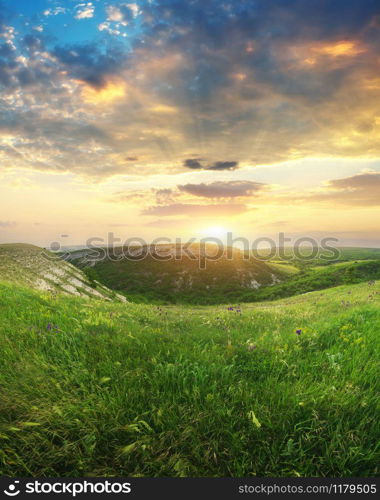 Mountain panorama landscape. Nature compositioin.