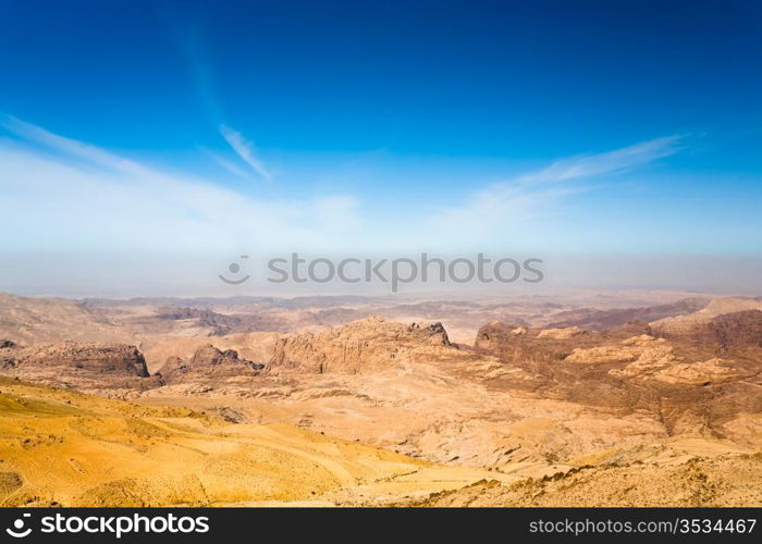 mountain panorama of Jordan near Petra