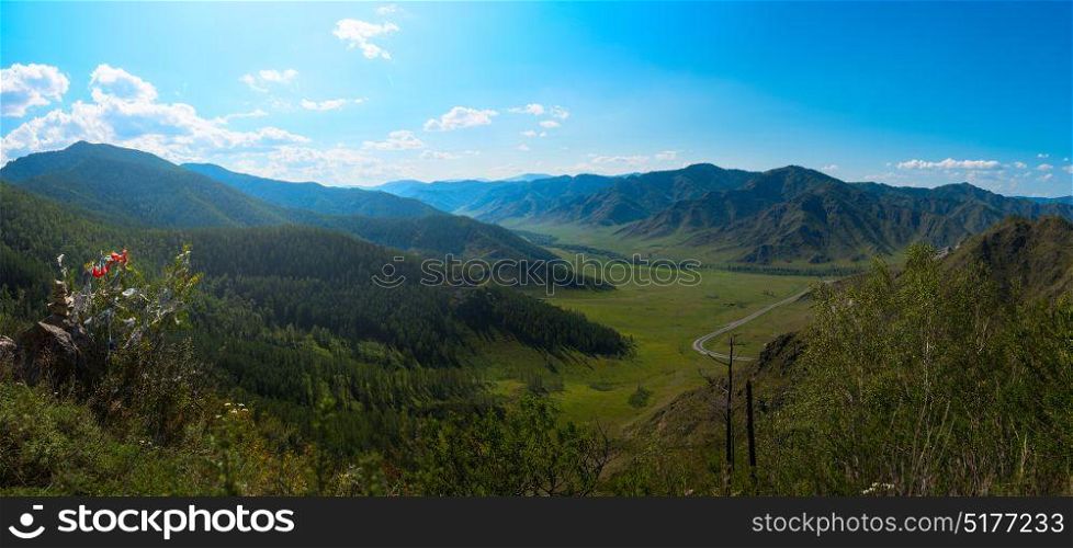 Mountain pass Chike-Taman in Altai, Siberia, Russia. Mountain pass Chike-Taman