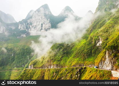 Mountain pass in Ha Giang, Vietnam
