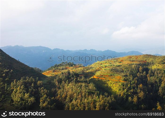 Mountain pass in Ha Giang, Vietnam
