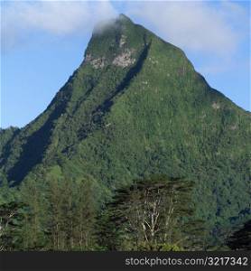 Mountain Peak at Moorea in Tahiti