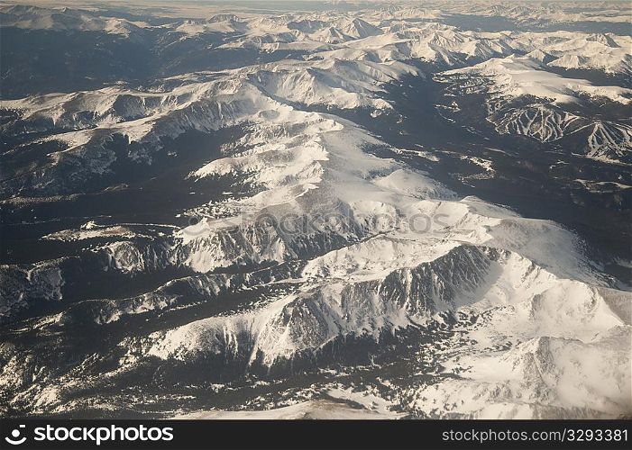 Mountain peak covered in snow in Vail, Colorado