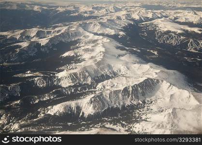 Mountain peak covered in snow in Vail, Colorado
