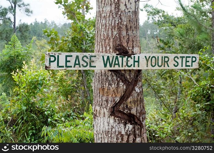 Mountain Pine Ridge Reserve, Warning Sign