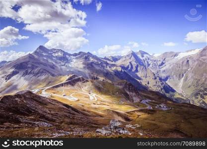 Mountain Range in the Alps: Gro?glockner and the High Alpine Road in Austria, Summer time
