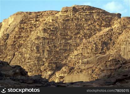 Mountain range in Wadi Rum desert, Jordan