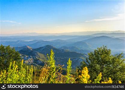 Mountain range of Montenegro at beautiful sunrise. Mountain range of Montenegro