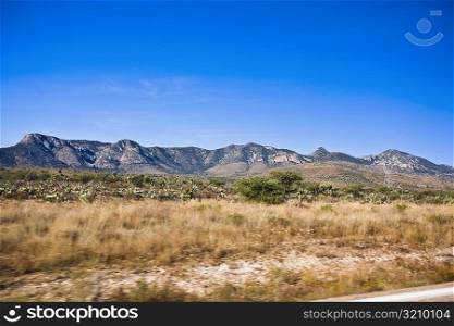 Mountain range on a landscape, Sombrerete, Zacatecas State, Mexico