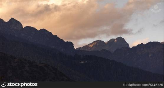Mountain range, Paro, Paro District, Paro Valley, Bhutan