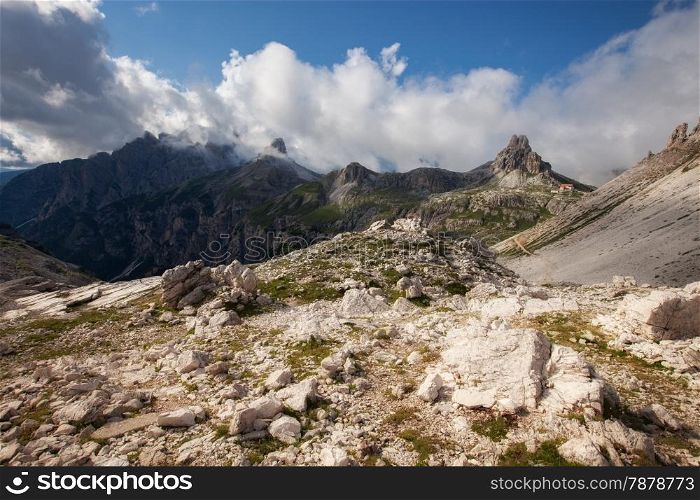 Mountain ridge near Tre Cime, Dolomite, Italy