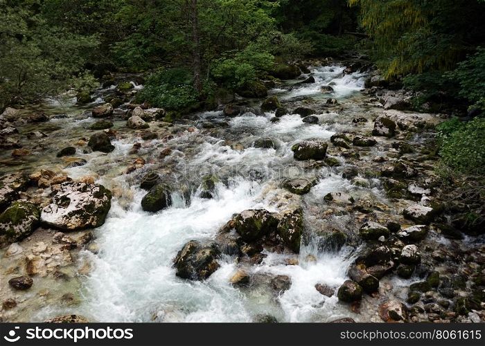 Mountain river in Triglav national park in Slovenia