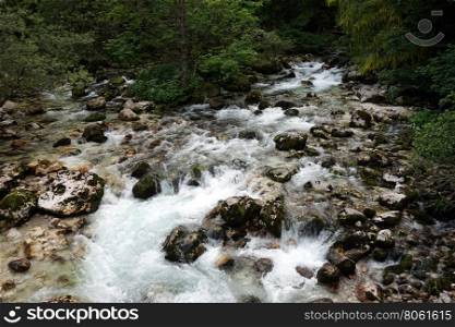 Mountain river in Triglav national park in Slovenia