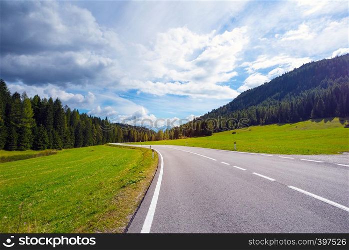 Mountain road at the mountains Dolomites, Italy