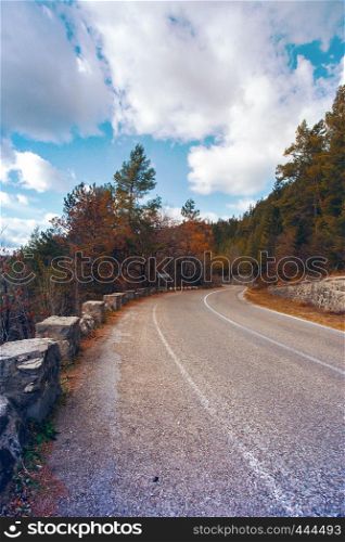 mountain road at the Romanian Carpathians, Romania