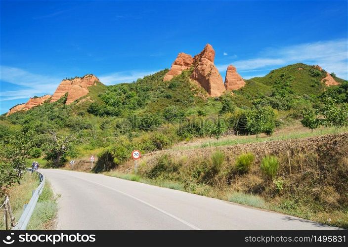 Mountain road in Las Medulas, ancient roman mines and natural park in Leon, Spain.