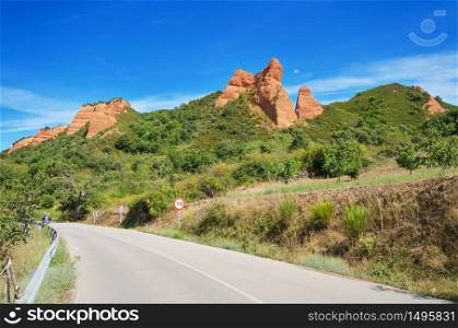 Mountain road in Las Medulas, ancient roman mines and natural park in Leon, Spain.