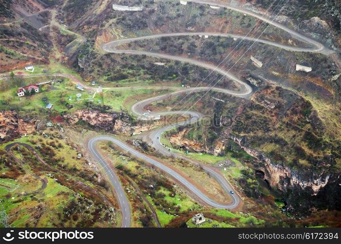 Mountain road landscape in Armenia