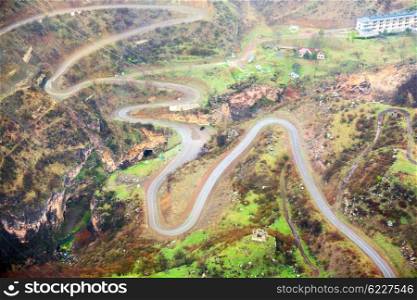 Mountain road landscape in Armenia