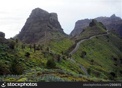 Mountain road on the La Gomera island, Spain