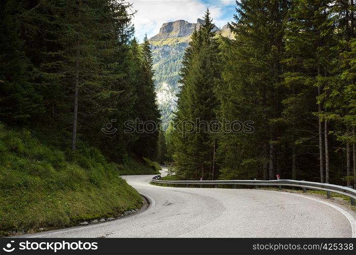 Mountain road - serpentine in the mountains Dolomites, Italy