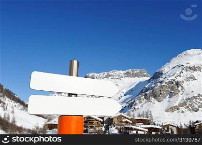 Mountain ski resort with snow in winter, Val-d&acute;Isere, Alps, France