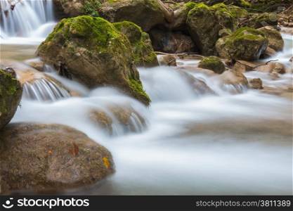 Mountain stream among the mossy stones at Mixnitz in Styria, Austria