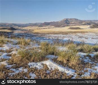mountain valley at Colorado foothills - Red Mountain Open Space near Fort Collins, winter scenery