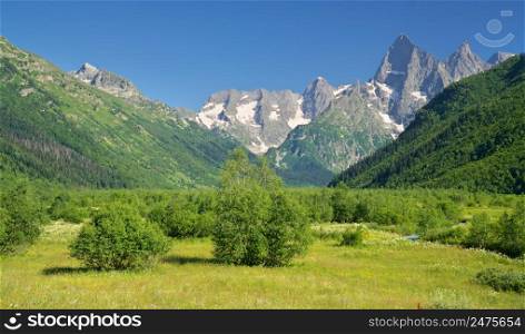 Mountain valley nature landscape. Beautiful nature composition.