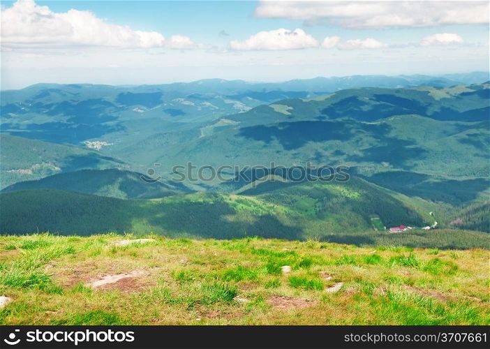 Mountain view from the top of Goverli, Carpathians