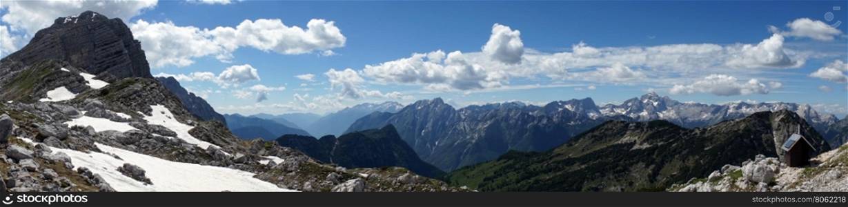 Mountain view from Triglav mount in Slovenia