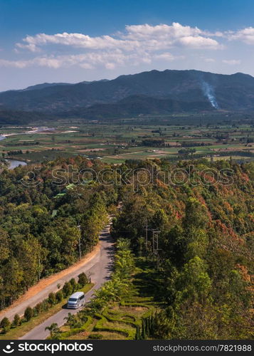 Mountain view point from wat thaton in mae ai Chiangmai the north of Thailand