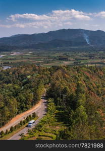 Mountain view point from wat thaton in mae ai Chiangmai the north of Thailand