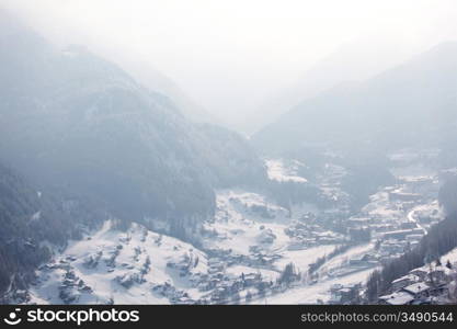 mountain vilage on alpen top