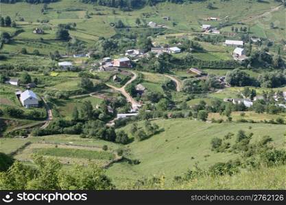 Mountain village in the North Caucasus, Russia