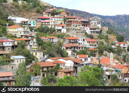 Mountain village. Mediterranian village situated on a mountain hill