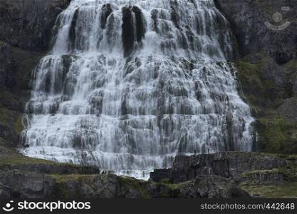 Mountain Waterfall in Iceland.