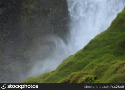 Mountain Waterfall in Iceland.