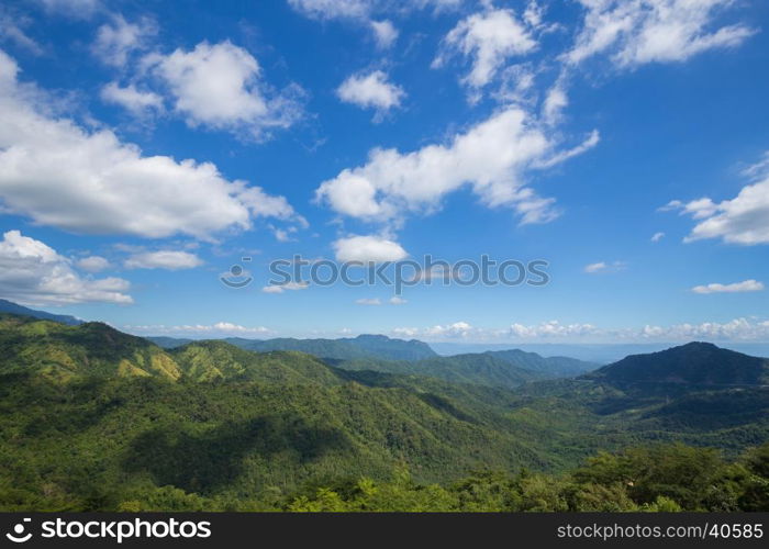 mountain with blue sky and cloud at Khao Kho, Phetchabun, Thailand