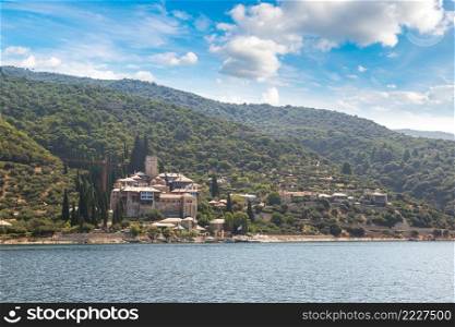 Mountaines Athos in Greece in a summer day
