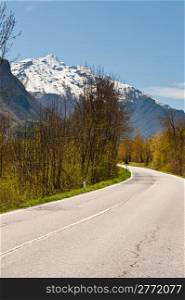 Mountainous Road in the Italian Alps